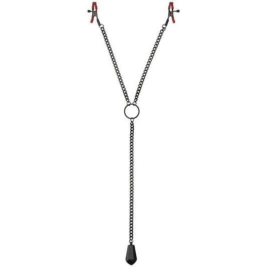 Kink Tug Nipple Clips with Heavy Weight and Silicone Tips - Breast and Nipple Toys