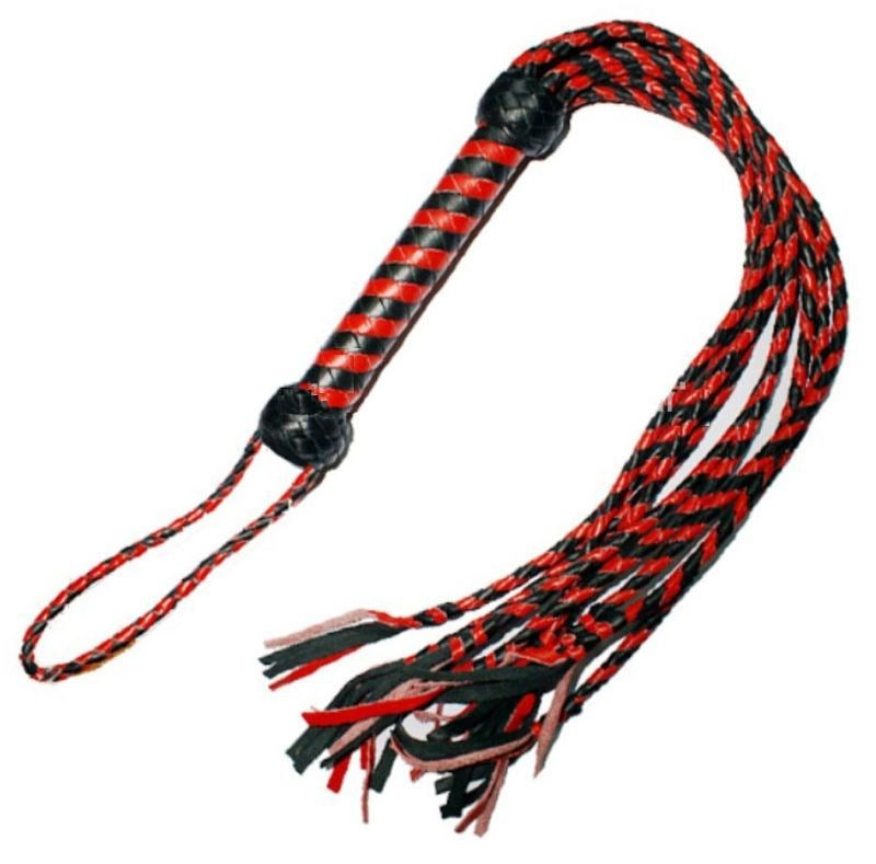 Kinky Leather Flogger With Nine Tails - - Whips And Crops