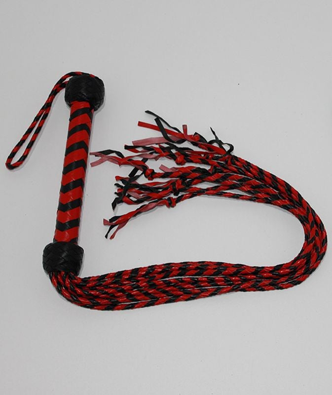 Kinky Leather Flogger With Nine Tails - - Whips And Crops