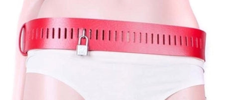 KookieLeather Wrist and Thigh Restraints Red - Cuffs and Restraints