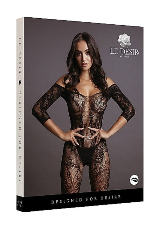 Lace Sleeved Bodystocking One Size - Body Stockings