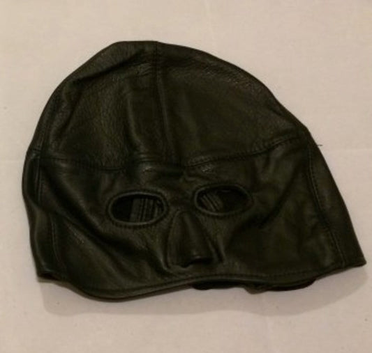 Leather Addicts Bondage Hood with Open Chin Faux Leather - Bondage Hoods