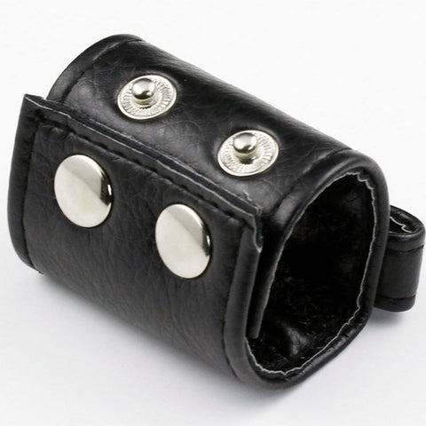 Leather Ball Stretcher with One Snap - Ball and Cock Toys