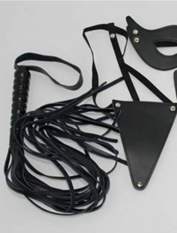 Leather Masters Set Mask, G-String, Gag and Cuffs - Bondage Kits