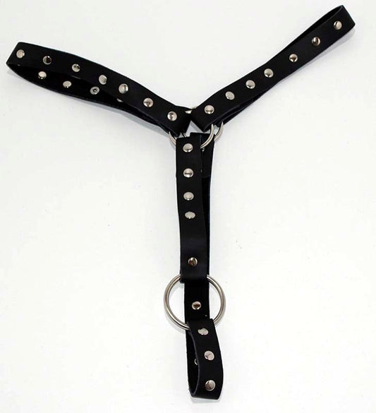 Leather Waist Harness with Cockring - Cuffs and Restraints