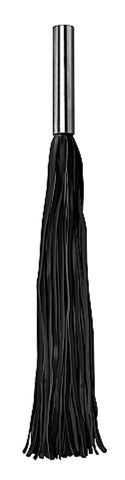 Leather Whip Metal Long Black - Whips And Crops