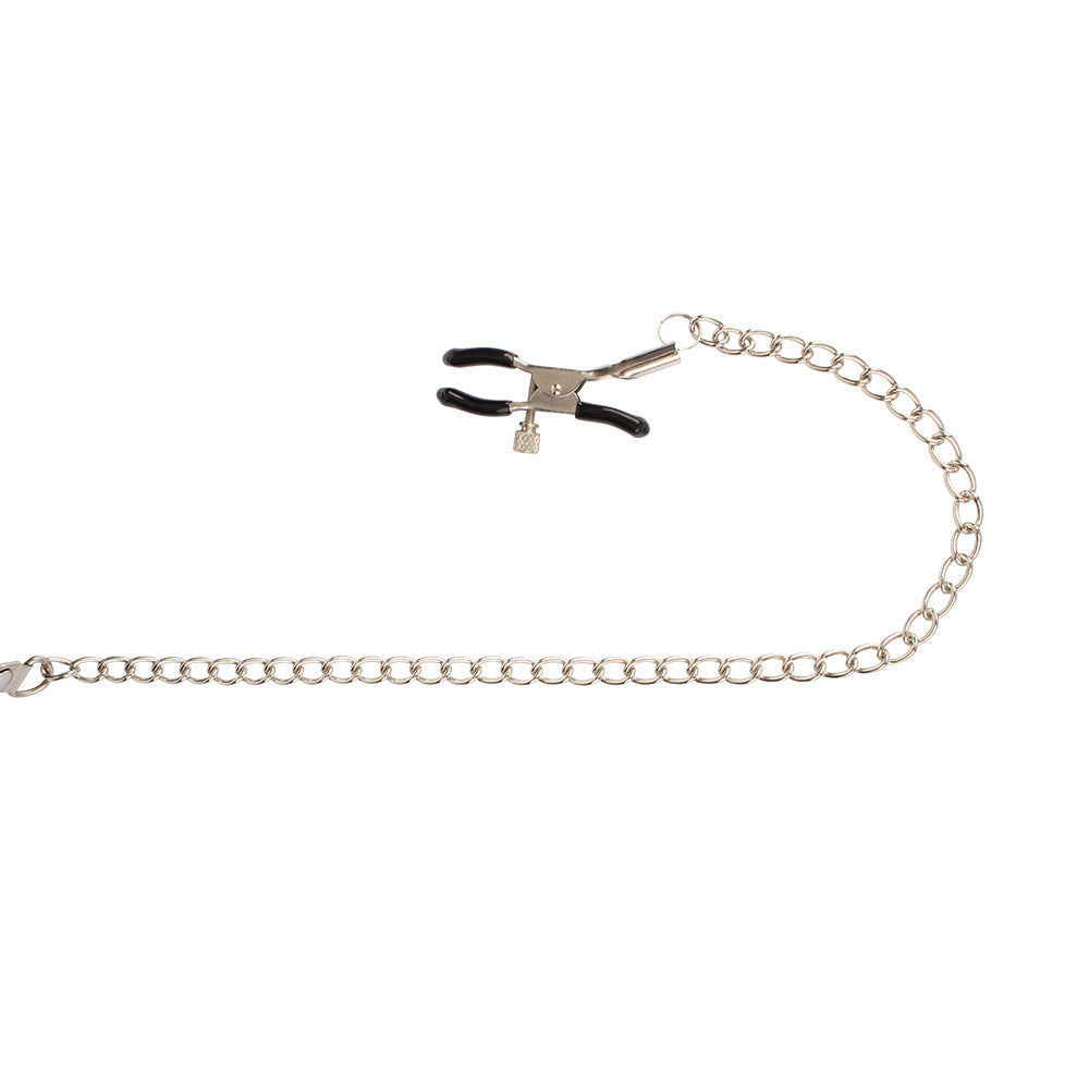 Chisa Breathable O-ring Gag with Nipple Clamps - - Bondage Gags and Bits