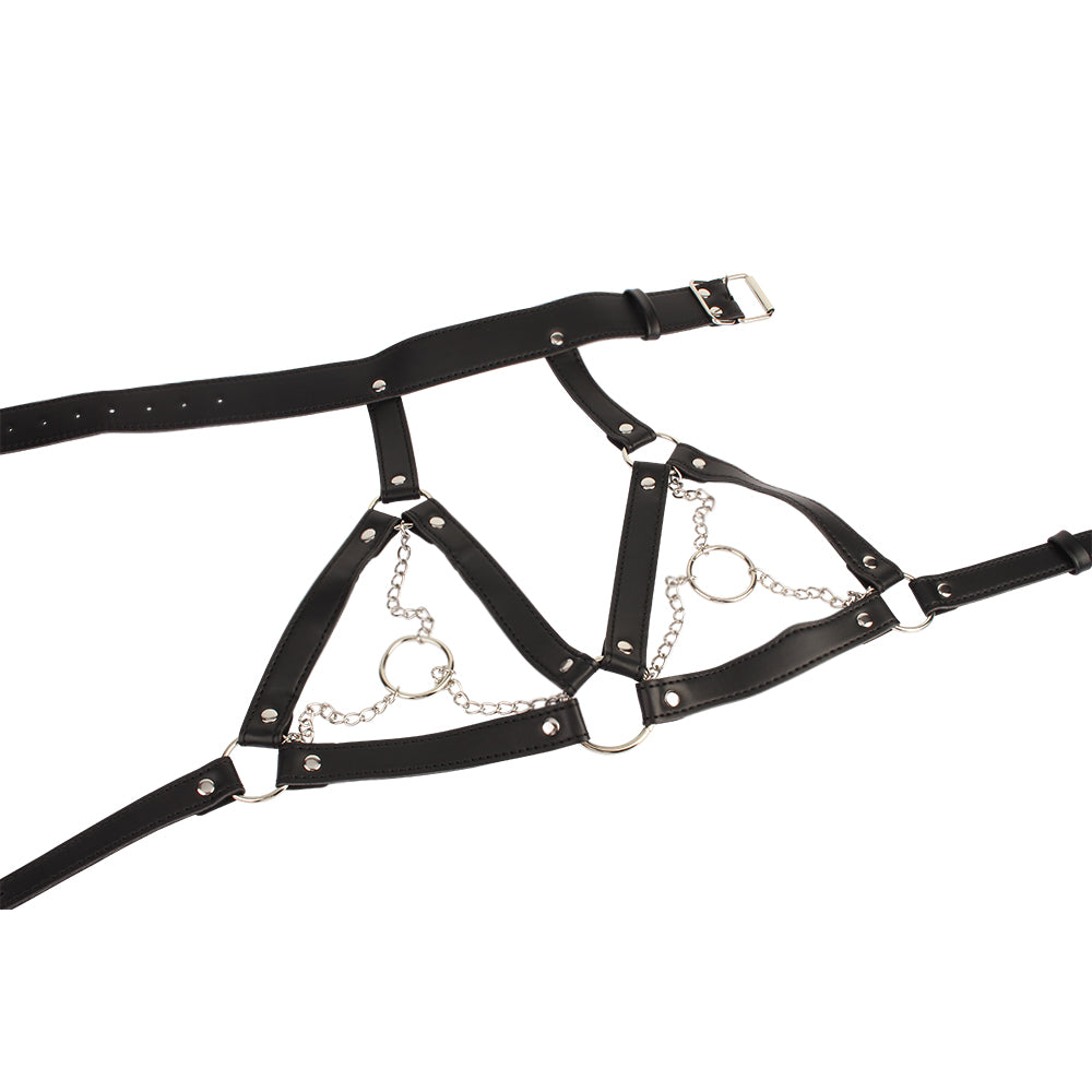 Chisa Fetish Breast Harness With O-ring Chains - - Cuffs And Restraints