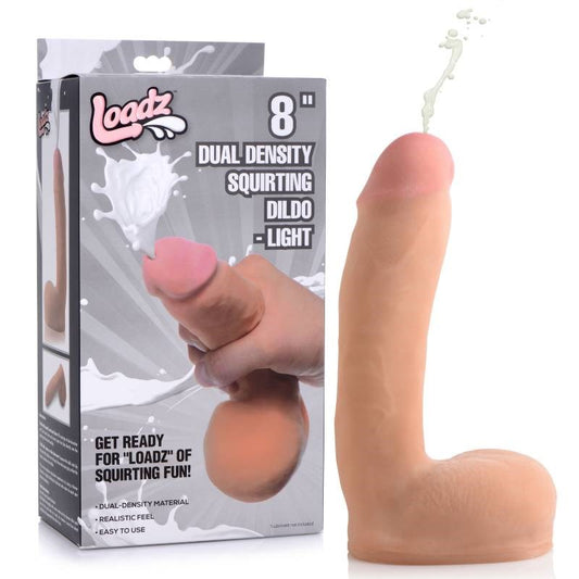 Loadz 8'' Dual Density Squirting Dildo - Flesh - Realistic Dildos