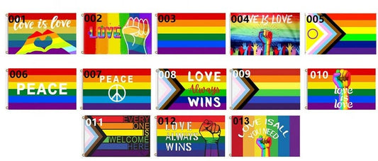 Love & Peace Gay Pride Flag Medium - Party Gifts and Novelties