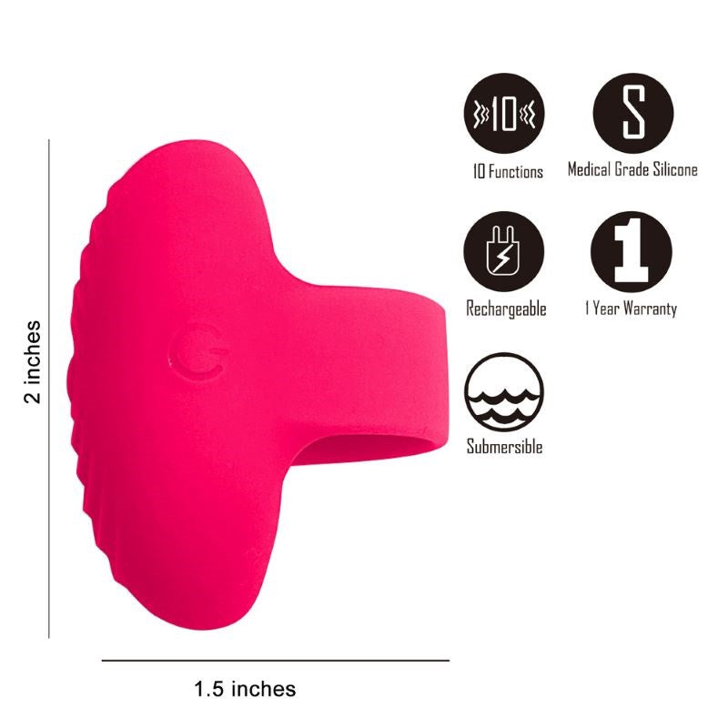 Maia RUBY Rechargeable Finger Stimulator - - Finger and Tongue Vibrators