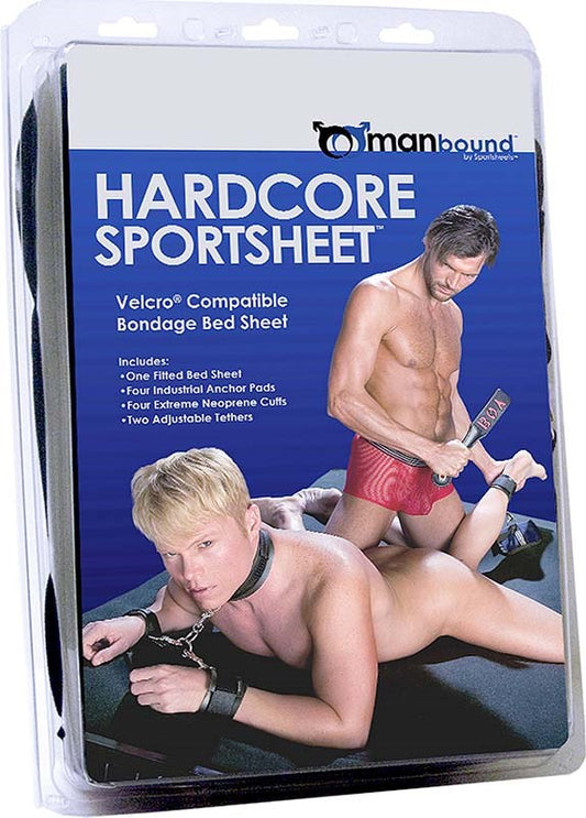 Manbound Hardcore Sportsheet - Secure Cuffs and Padded Restraint Set - Cuffs and Restraints