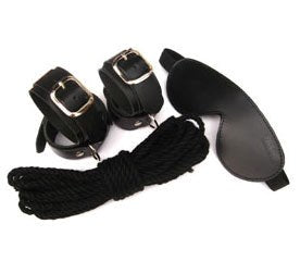 ManorGear Kit Mask, Wrist/Ankle Cuffs, Blindfold & Rope - Cuffs and Restraints