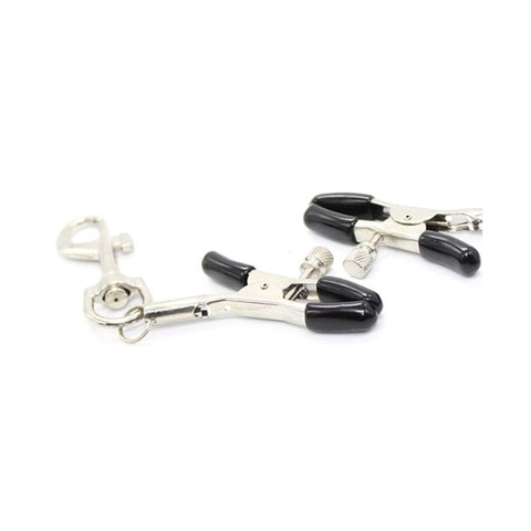 Metal Nipple Clamp With Leash Clips - Breast and Nipple Toys