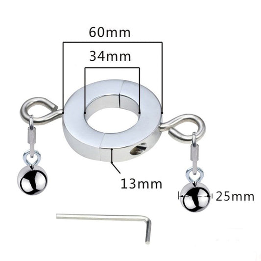 Metallic Testicle Stretcher Weights - 2 Balls - Ball and Cock Toys