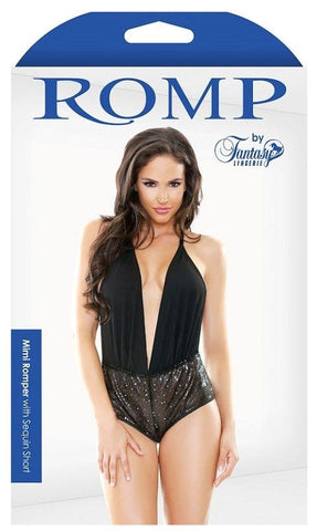 Fantasy Lingerie's Sparkling Sequin Romper - Babydolls and Chemises