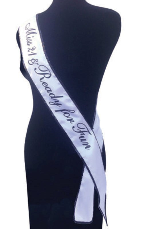 Miss 21 & Ready For Fun Sash - Party Gifts and Novelties