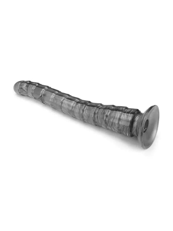 Lovetoy Vibrax Slider King Sized Rechargeable Vibrating Dildo 36.8cm Grey - Vibrating Dildos