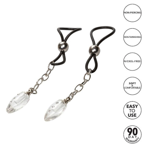 Nipple Play Non-Piercing Nipple Jewelry Crystal Teardrop - Nipple and Clit Clamps