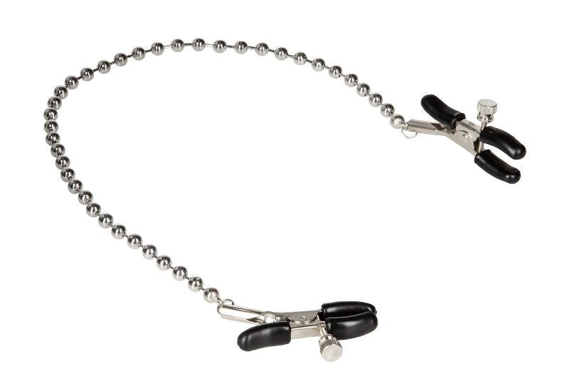 Nipple Play Silver Beaded Nipple Clamps - - Nipple and Clit Clamps