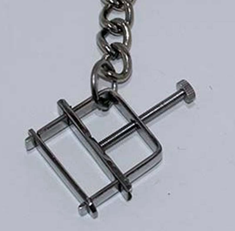 Nipple Press Clamps With Chain - - Breast and Nipple Toys