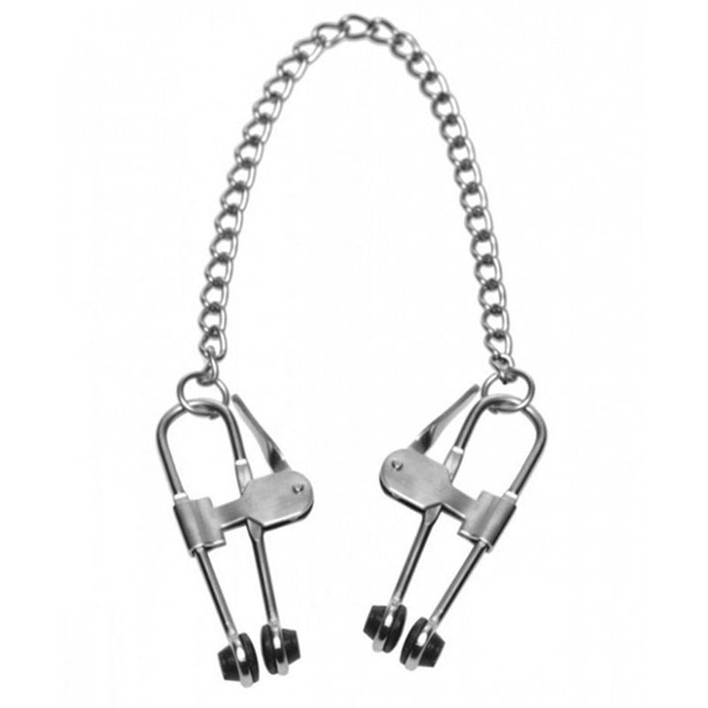 Nipple Press Clover Clamps With Chain - - Nipple and Clit Clamps