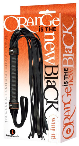 Ignite Intimacy with the Orange-Stitched Whip Delight - Whips And Crops