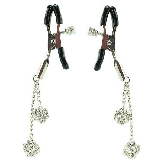 Ornament Adjustable Nipple Clamps With Jewel Accents - Nipple and Clit Clamps