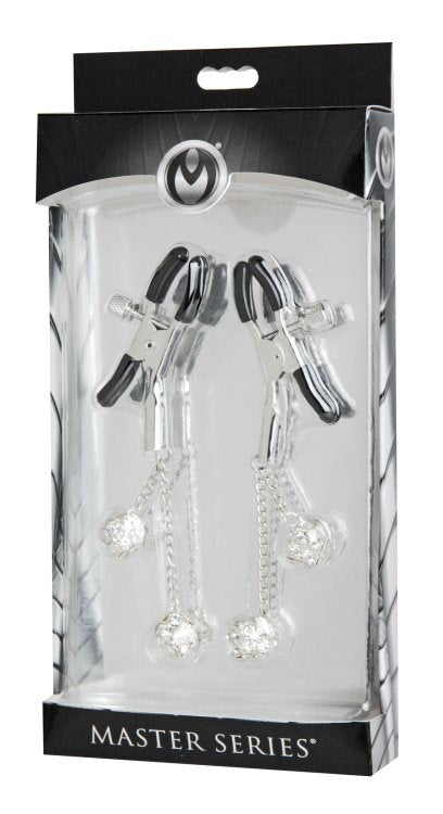 Ornament Adjustable Nipple Clamps With Jewel Accents - - Nipple and Clit Clamps