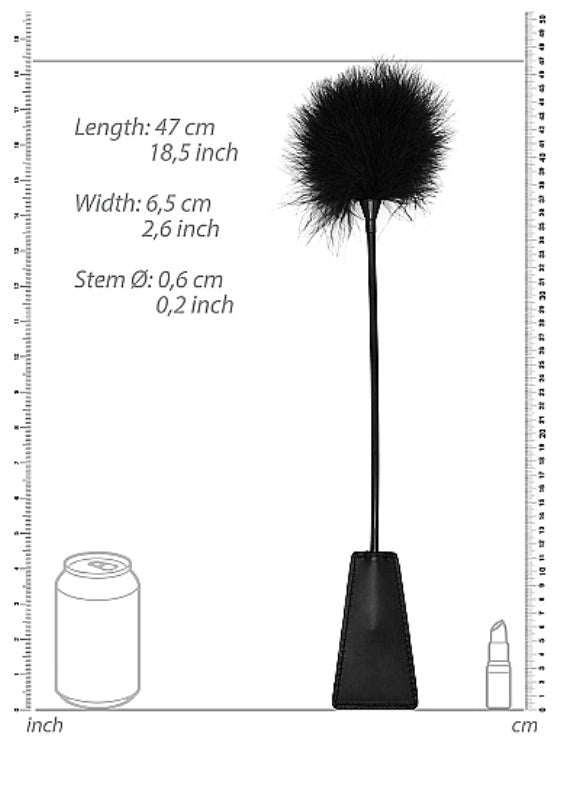 Ouch Black and White Crop with Feather Tickler - - Whips And Crops