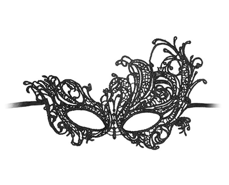 Ouch Black and White Lace Eye Mask Royal - - Fancy Dress Ups