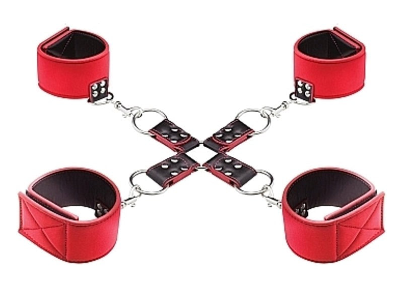 Ouch Reversible Hogtie Red - - Cuffs And Restraints