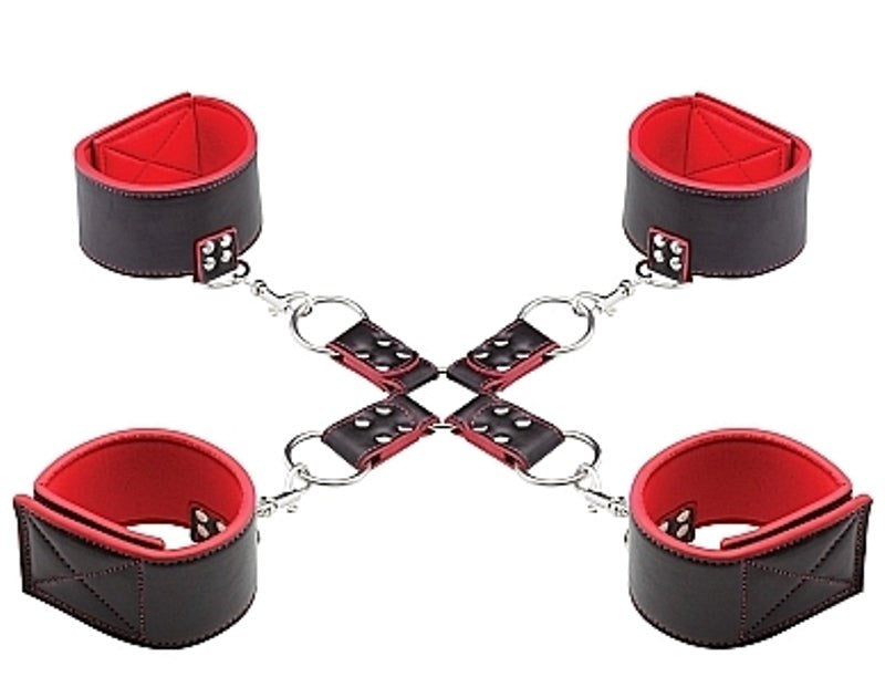 Ouch Reversible Hogtie Red - - Cuffs And Restraints