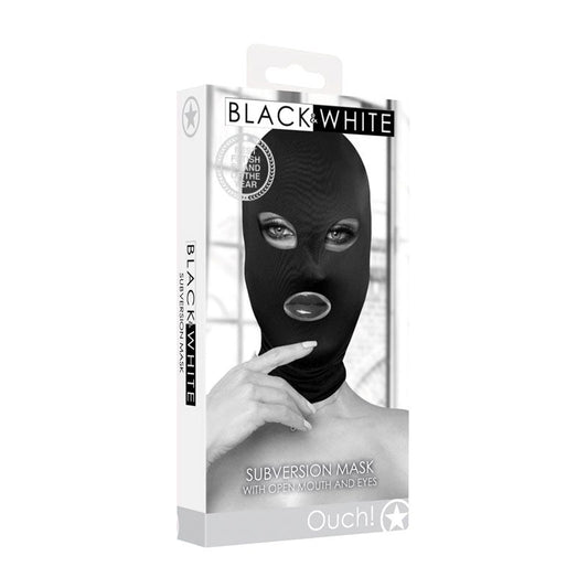 OUCH! BW Subversion Mask With Open Mouth - Masks And Blindfolds