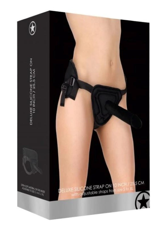 Ouch! Deluxe Silicone Strap-On 10 inch - Strap On Sextoys