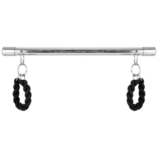 OUCH! Deluxe Chrome-Plated Steel Suspension Bar with 2 Cuffs - Spreaders and Hangers
