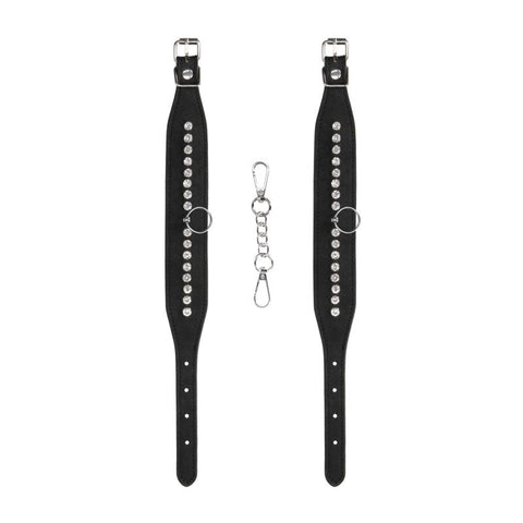 OUCH! Diamond Studded Ankle Cuffs - Cuffs and Restraints