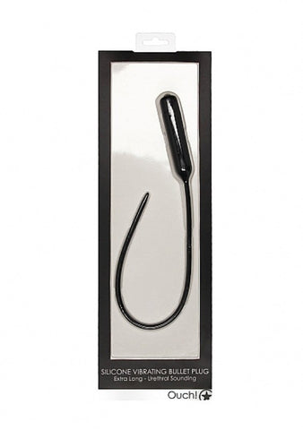 Ouch! Silicone Vibrating Bullet Plug Extra Long - Penis Plugs