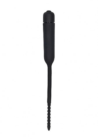 Ouch! Silicone Vibrating Bullet Plug with Beaded Tip - Penis Plugs