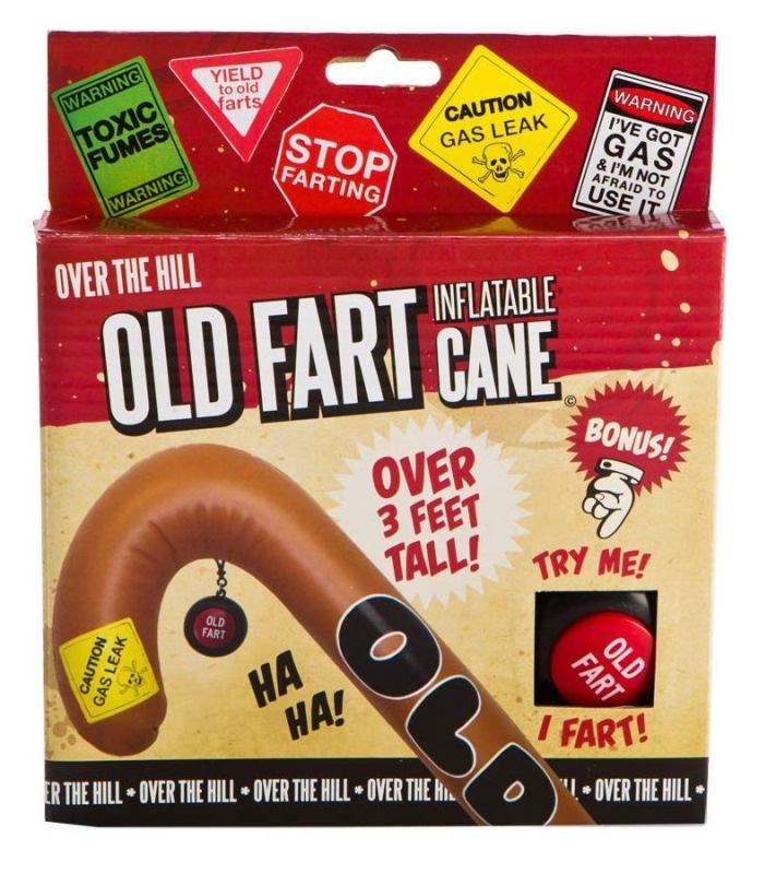 Over the Hill Old Fart Inflatable Cane - Bachelorette and Bucks