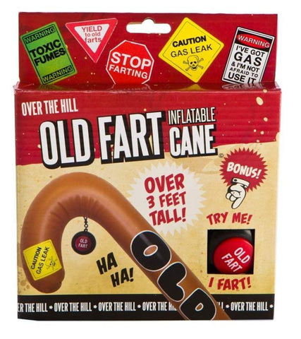 Over the Hill Old Fart Inflatable Cane - Bachelorette and Bucks