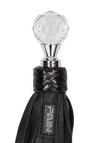 Pain Classic Designer Flogger with Round Sparkling Handle - Whips And Crops