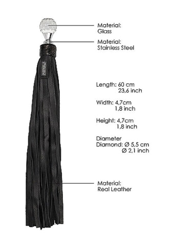 Pain Classic Designer Flogger with Round Sparkling Handle - Whips And Crops