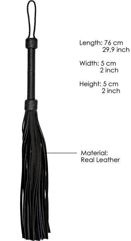 Pain Heavy Leather Tail Flogger - - Whips And Crops