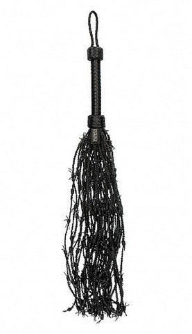 Pain Leather Barbed Wire Flogger - Whips And Crops