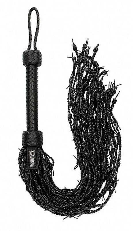 Pain Leather Barbed Wire Flogger - - Whips And Crops