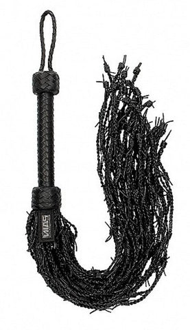 Pain Leather Barbed Wire Flogger - Whips And Crops