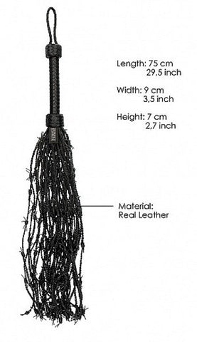 Pain Leather Barbed Wire Flogger - Whips And Crops