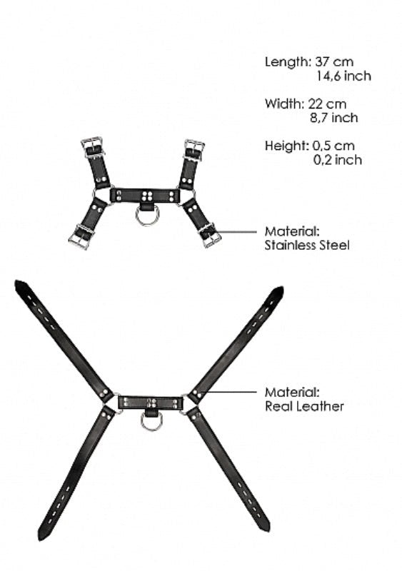 Pain Leather Male Chest Harness - - Cuffs And Restraints