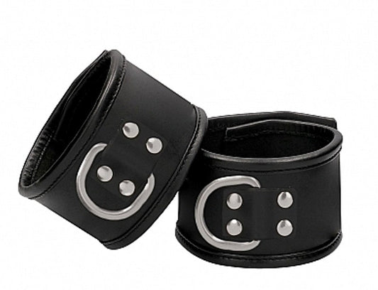 Pain Restraint Handcuff with Padlock Black - Cuffs and Restraints